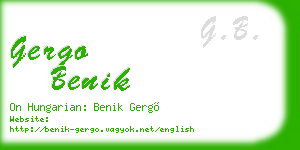 gergo benik business card